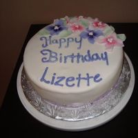 Flowers last minute cake for my step mom i really did not no what to do so i just did this simple design