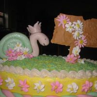 Snail Princess - Back Side This is the back side of the snail and sign. The sign cracked when I pick it up and I debated about not using it. Once I put it on the cake...