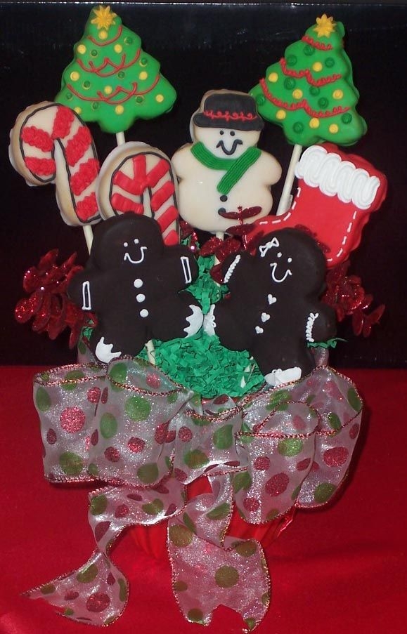 Christmas Cookie Bouquet This is the result from a Wilton Cookie Bouquet class at Michaels. Love the outcome, but goodness was it time consuming! The cookies are...