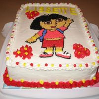 Dora The Explorer I'm not too pleased with how this turned out. The lettering turned out awful and the border on the near side started drooping. I must...