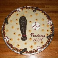 Baseball Cookie Cake Sugar cookie cake for my daughter's team's end of season party.