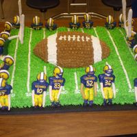 Football Banquet Cake Figures made from fondant. Frosted with buttercream