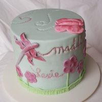 Twins 5Th Birthday For twin nieces. They wanted "pretty bugs". I carved into the fondant and then brushed in crevices with luster dust. Cake is...