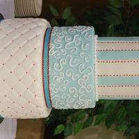 Lisa Cake is lemon with lemon curd, chocolate with chocolate mousse, buttercream and fondant.