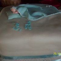 100_0003.jpg This one is a fruit cake all covered in fondant. The sleeping baby is made out of gumpaste.