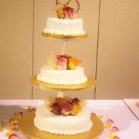 50Th Ann Cake 50th for my granparents, all marble cake, bc icing and real roses!