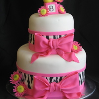 Zebra Stripe Baby Shower Cake Fondant and Gumpaste