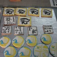 Egyptian Themed Cookies assorted egyptian symbols and signs.