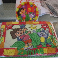 Dora Cake tried to match it with the plate!