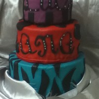 Purple, Blue, And Red Cake 