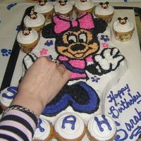 Minnie & Cupcakes Minnie Mouse and Matching Cupcakes...... Sorry about my arm being in the way!