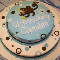 Baby Shower - Monkey Theme Buttercream frosting with fondant accents.