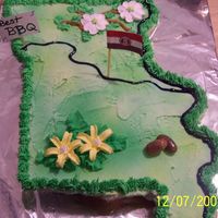Ccc- State Of Missouri airbrushed buttercream, jelly-rocks for elephant rock, state flower toward bottom, rivers were made with gel