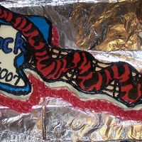 Hard Rock Guitar Chocolate cake with buttercream icing. My sister asked me on Tuesday to make and deliver the cake for Thursday. It did not turn out as well...