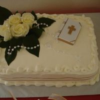 First Communion Cake Fresh white flowers,. strawberry filing
