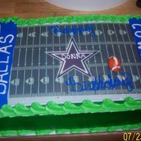 Dallas Cowboys dallas cowboy cake, buttercream frosted, edible image feild,