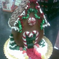 "gingerbread House"....cake! White cake with chocolate buttercream...and a few gumdrops for good measure :)