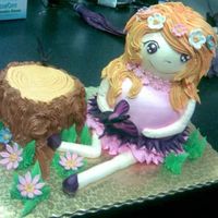 Woodland Fairy choc cake iced in choc and van buttercream...with a few fondant flowers for added dimension!