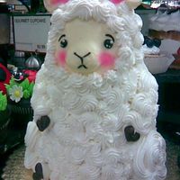Little Lamb choc cake with fudge filling, iced in buttercream. baaaaaa.