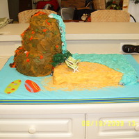 The Most Unusual Quinceanera Cake Ever! The volcano was actually a dummy cake, and a friend used his dremel to make the tiny chairs. It went over great at the party-- go figure!