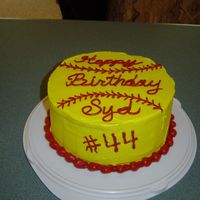 Softball Birthday Cake daughter's 9th b-day