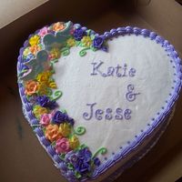 Heart Bridal Shower Cake Bridal shower cake for a friend,it's all buttercream with royal roses