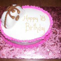 Birthday Cake My first time EVER making anything with fondant. An 18th Birthdaycake for a friends daughter. The cake is covered with buttercream and the...