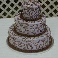 My First Wedding Cake... This is my first and maybe last wedding cake. It was inspired by severa cakes posted on this site- too many to name. The picture doesn'...