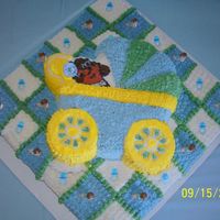 Taz Buggy On Quilt Taz baby buggy on square quilt