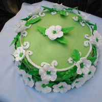 P1010073.jpg DIL and I did this one together. Coconut cake with Martha Stewart coconut filling. Coconut BC and RI flowers.