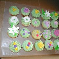 Springtime Cupcakes DIL and I were having fun trying out different tips. We decided to go with a Springtime theme.