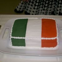 Irish Flag Cake This was the groom's cake at my cousin's wedding. The groom was irish and wanted his flag for the cake. It went over rather well...