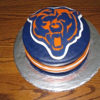Chicago Bears Logo This is a cake I made for a silent auction. Covered in MMF.