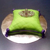 Pillow Cake This is my first Pillow Cake. Top half Butter, Bottom half Chocolate. MMF with a Tiera hair clip for the birthday girl.