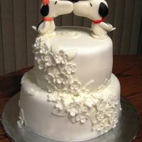 Snoopy And Belle This is a cake I made for a friend for their 20th Anniversary. She wanted to surprise him with this. They had Snoopy and Belle on their...