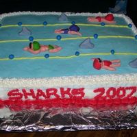 Cardinal Sea Sharks Swim Team Cake 