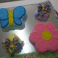 1St Birthday used fondant and then decorated with frosting...there is a number 1 but not clear in the picture