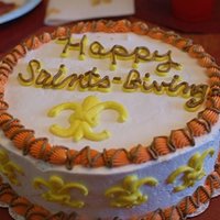 Thanksgiving And & The Saint's Game I had the job of bringing cake. So thought this was fitting for the game. I think I did this on last year when we won he Super Bowl.