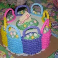 Easter Baskets I did this cake for easter last year. I saw it in a Wilton yearbook and thought it would be fun to try. The baskets are buttercream...