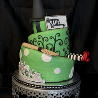 Wicked Birthday Birthday girl requested a Wicked themed topsy turvy tiered cake.