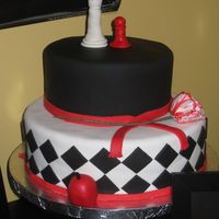 Nicolette's Twilight Cake My adaptation of Peecheekeeno's Twilight cake. Bottom tier Red Velvet. Top Tier Triple Chocolate Fudge. Chess Pawns, Tulip & Apple...