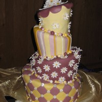 Whimsical Wedding Cake My friend wanted something "fun and non-traditional"...They were very happy!