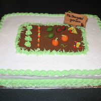 Garden Cake This is a birthday cake that was made for my sons teacher who is an avid gardener. She really loved it. (The veggies are made from fondant/...