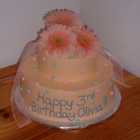 Peachy Keen This cake was requested by a co-worker for her daughter's birthday. Cream Cheese frosting makes it very smooth looking. The flowers...