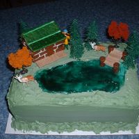 Hunter's Paradise Customer specifically requested a cabin, deer, a hunter and a lake. I managed to fit it all in. TFL!