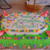 Pink Flamingo Luau Cake the flamingo's are my first attempt at modeling with MMF. The necks could have been longer...The icing is buttercream.