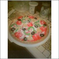 Pizza Cake this was my very first pizza cake :) for my sister's birthday party for a bit of humor since pizza was for dinner