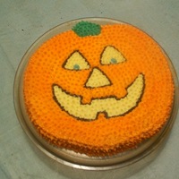 Jack O Lantern Cake Simple halloween Jack O Lantern cake. BC frosting