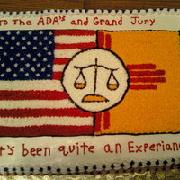 Scales Of Justice My client served on the grand jury and wanted to bring them a cake to say thank you. All BC frosting and decorations. US flag and State...