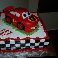 3-D Lightning Mcqueen Close Up This is the second of two cakes I did for my son's 4th b-day. I was amazed at how easy it was to do the car; thanks to Nati for the...